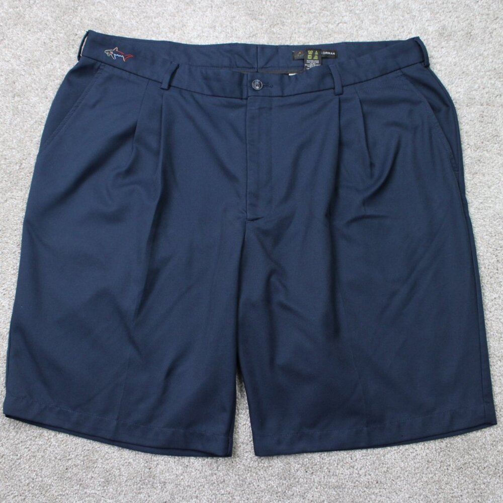 Greg Norman Short Mens 40 Blue Golf Pleated 100% Polyester Athleisure Athletic